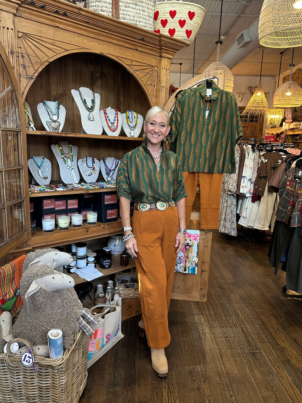 Ivy Jane Barrel Pant Rust