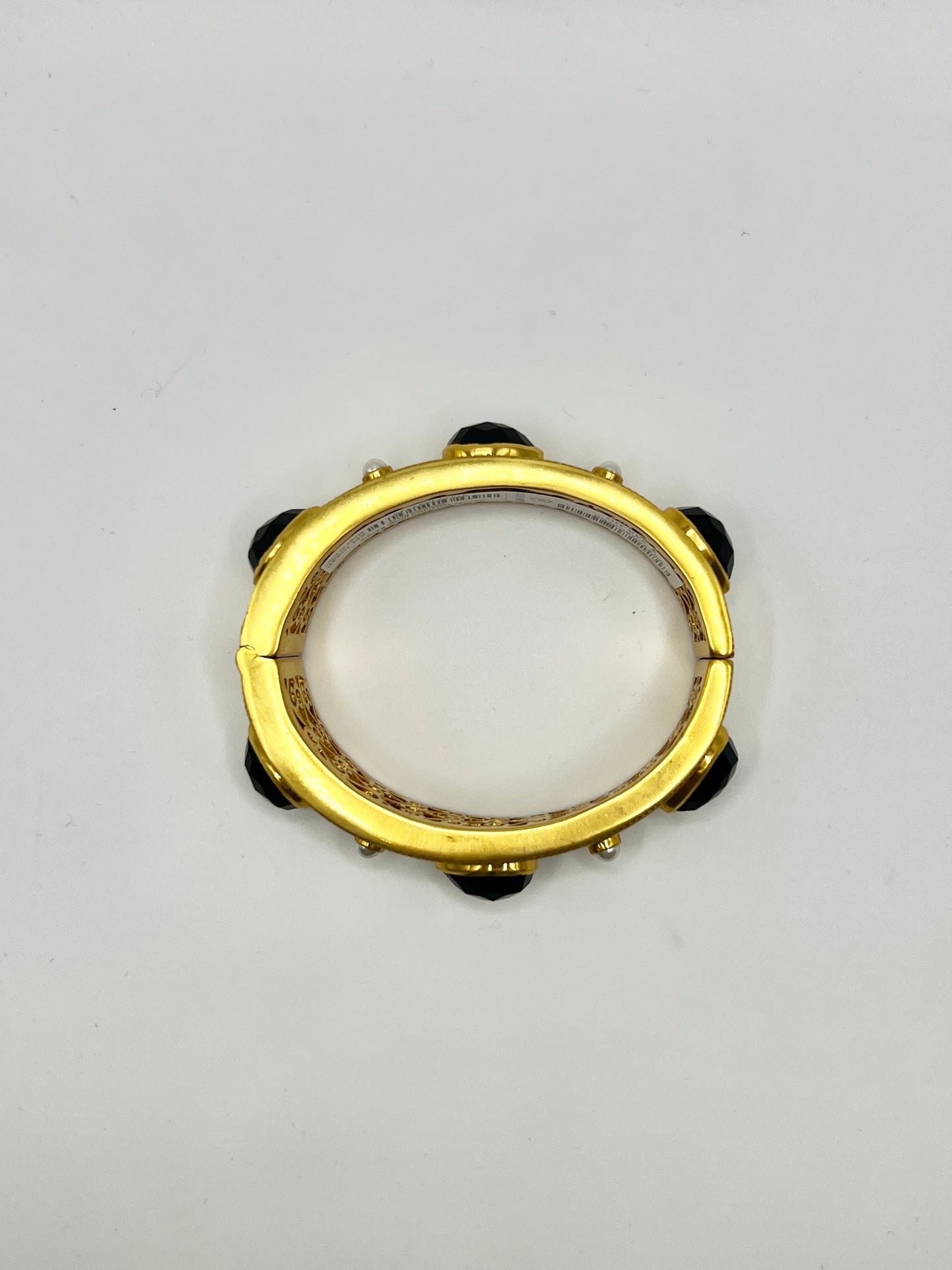Julie Vos Cannes Statement Hinge Bangle- Obsidian