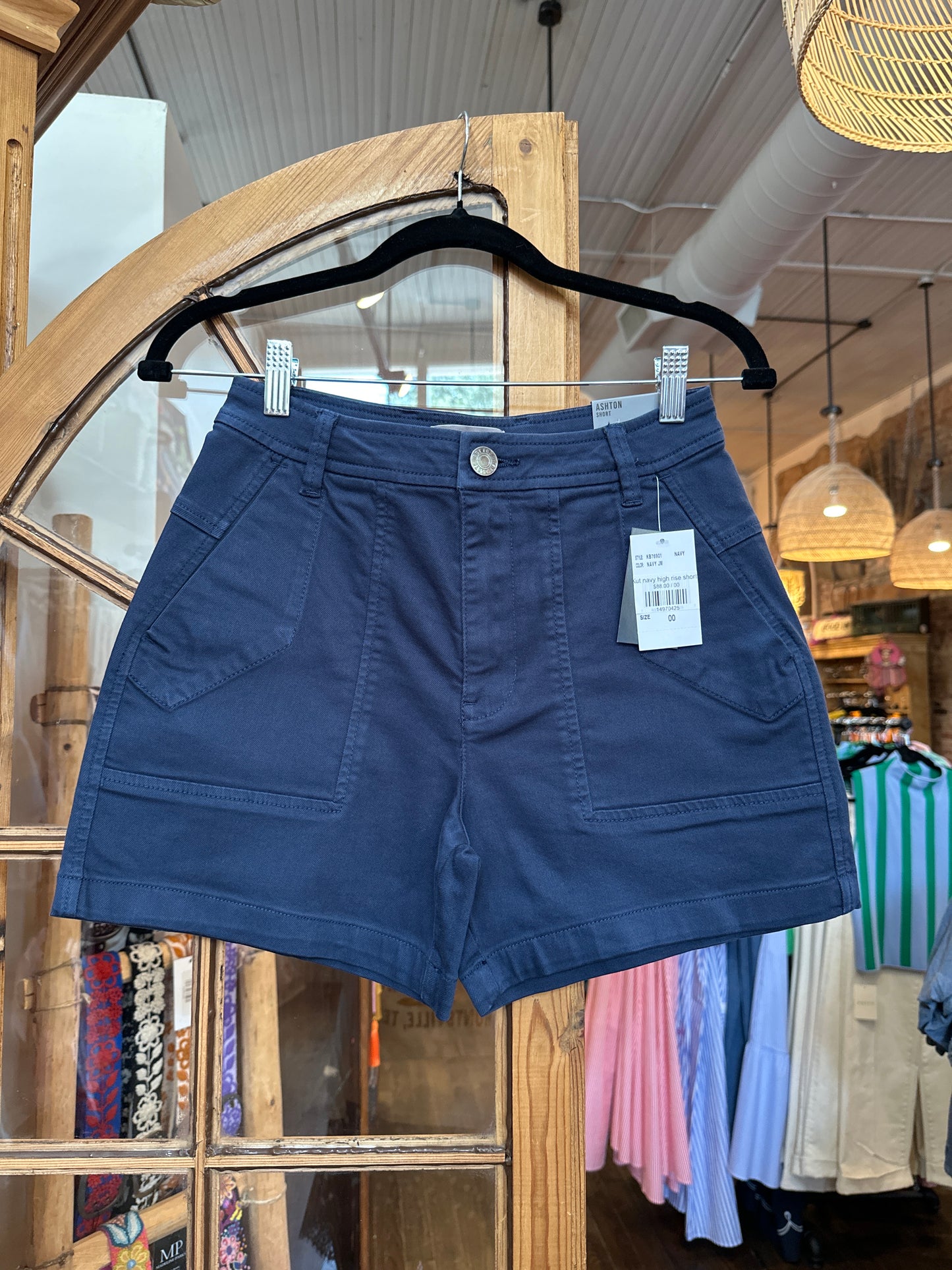 Kut navy high rise shorts