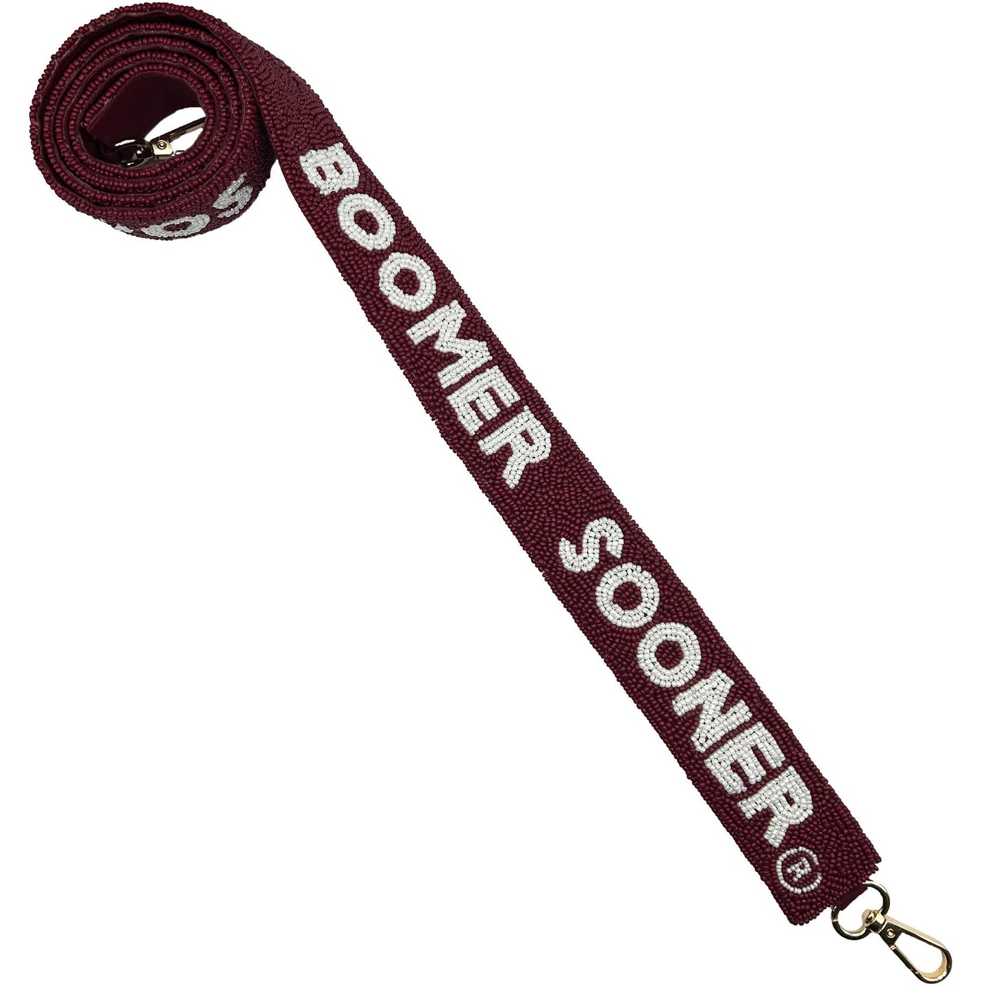 BURGUNDY BOOMER SOONER BEADED BAG STRAP