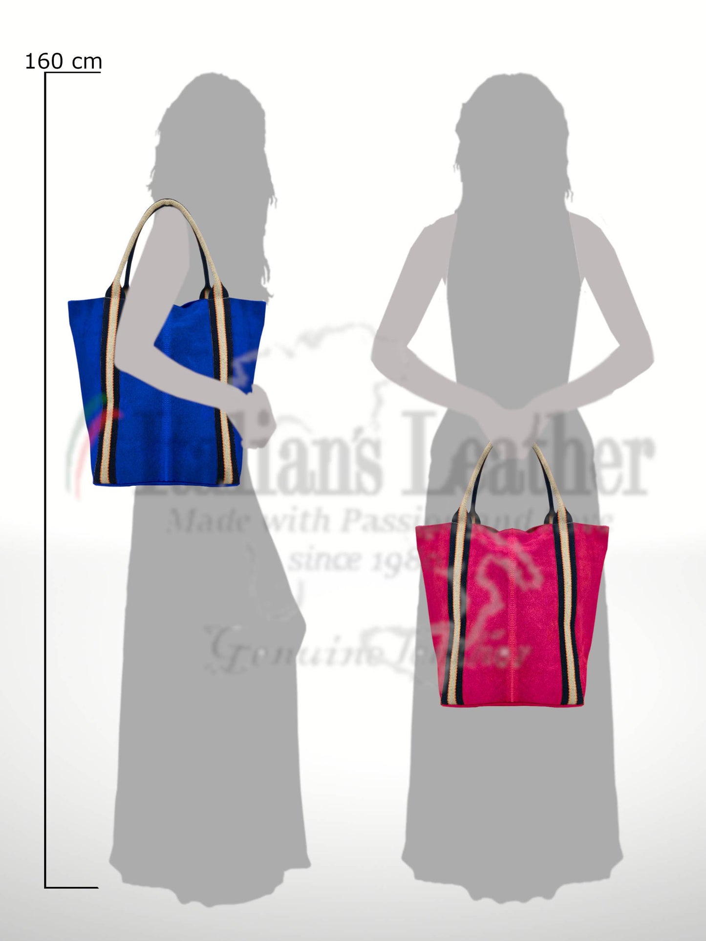 Melody Suede leather bag- Blue