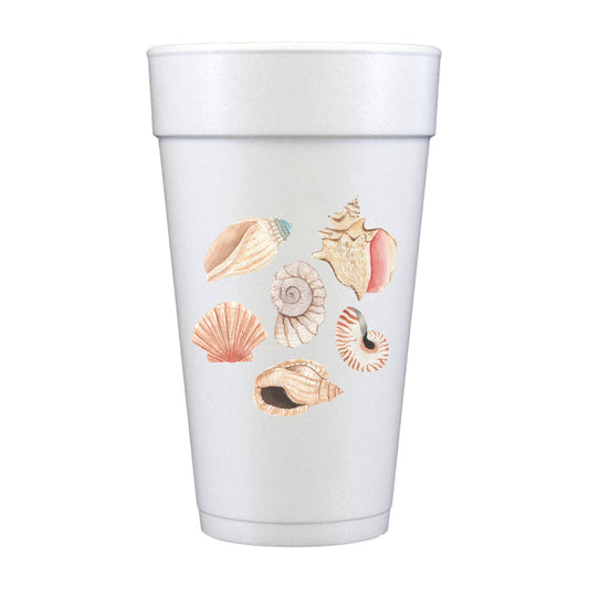 Seashells Full Color Foam Cups - Summer