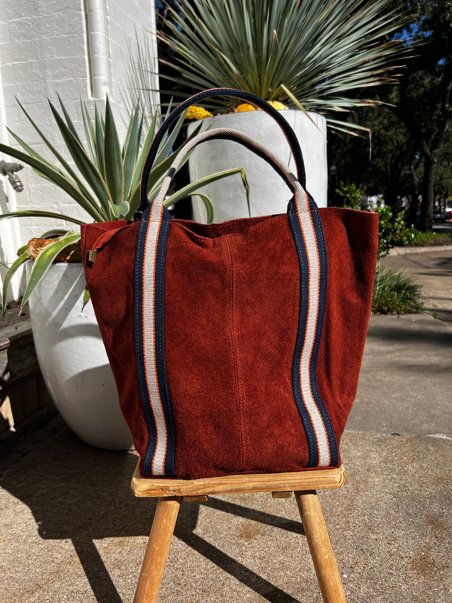 Melody Suede leather bag- Rust