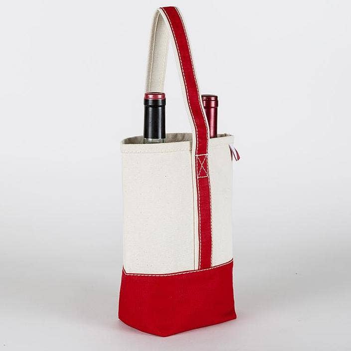 Double Bottle Canvas Wine Gift Host Bag