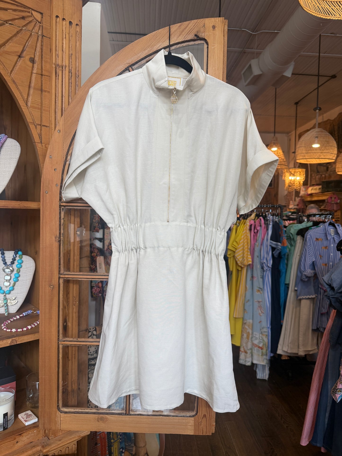 Emily McCarthy Sandshell linen pullover dress