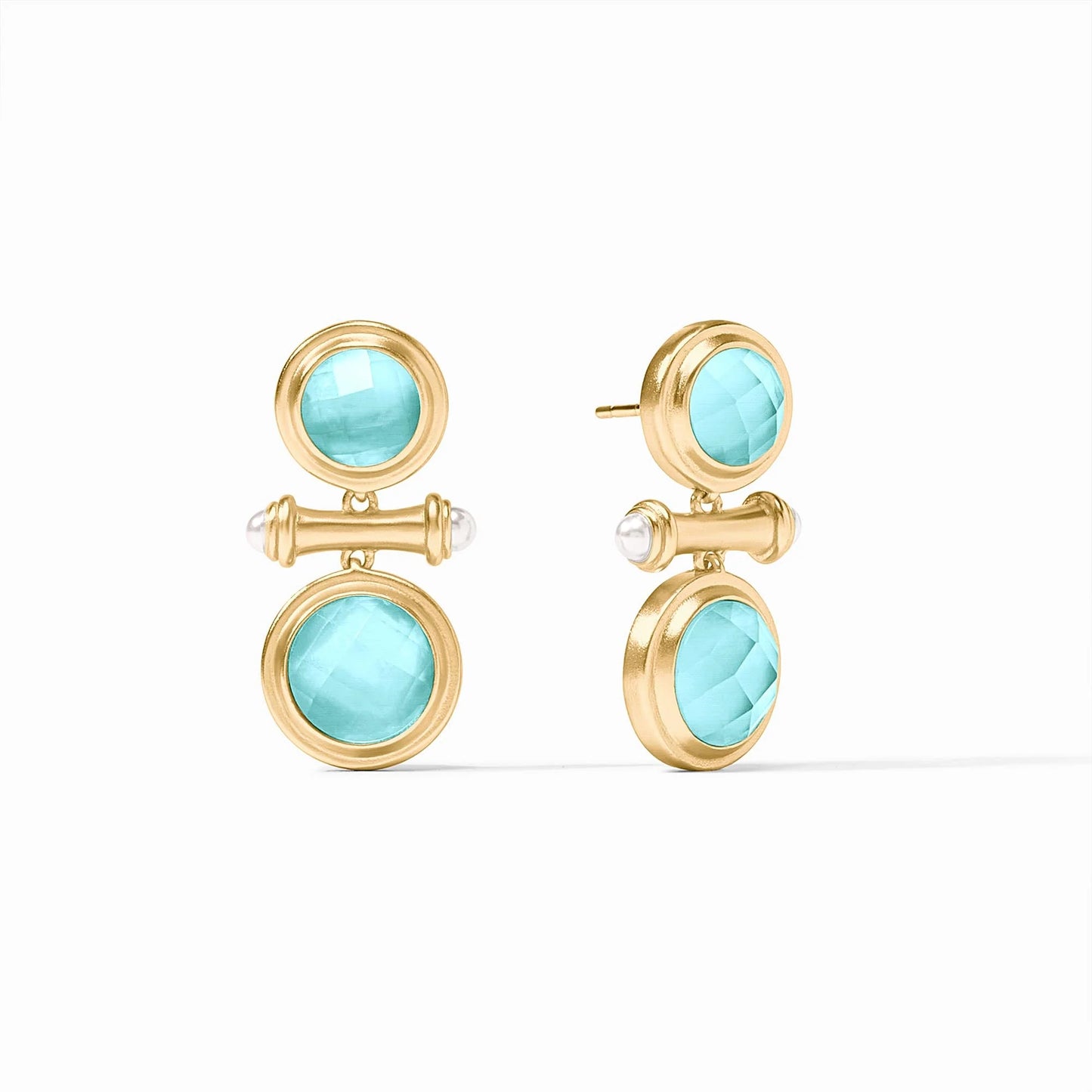 Julie Vos Bamboo Midi Earring -Iridescent Bahamian Blue
