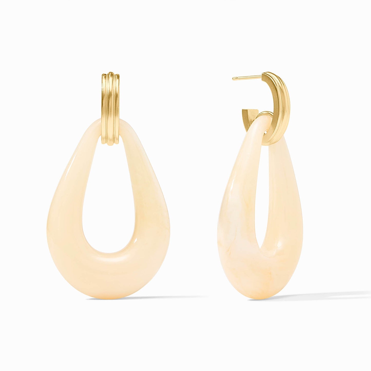Julie Vos Carnaby Doorknocker Earring- Ivory
