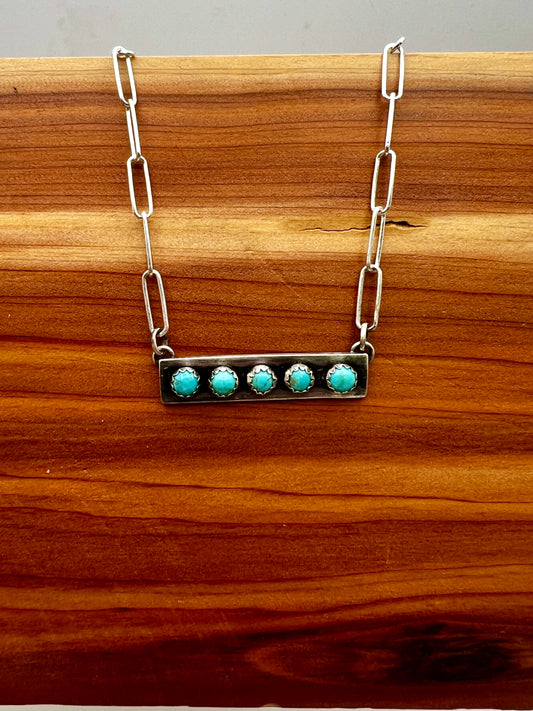 Cactus Rose Studios turquoise bar necklace