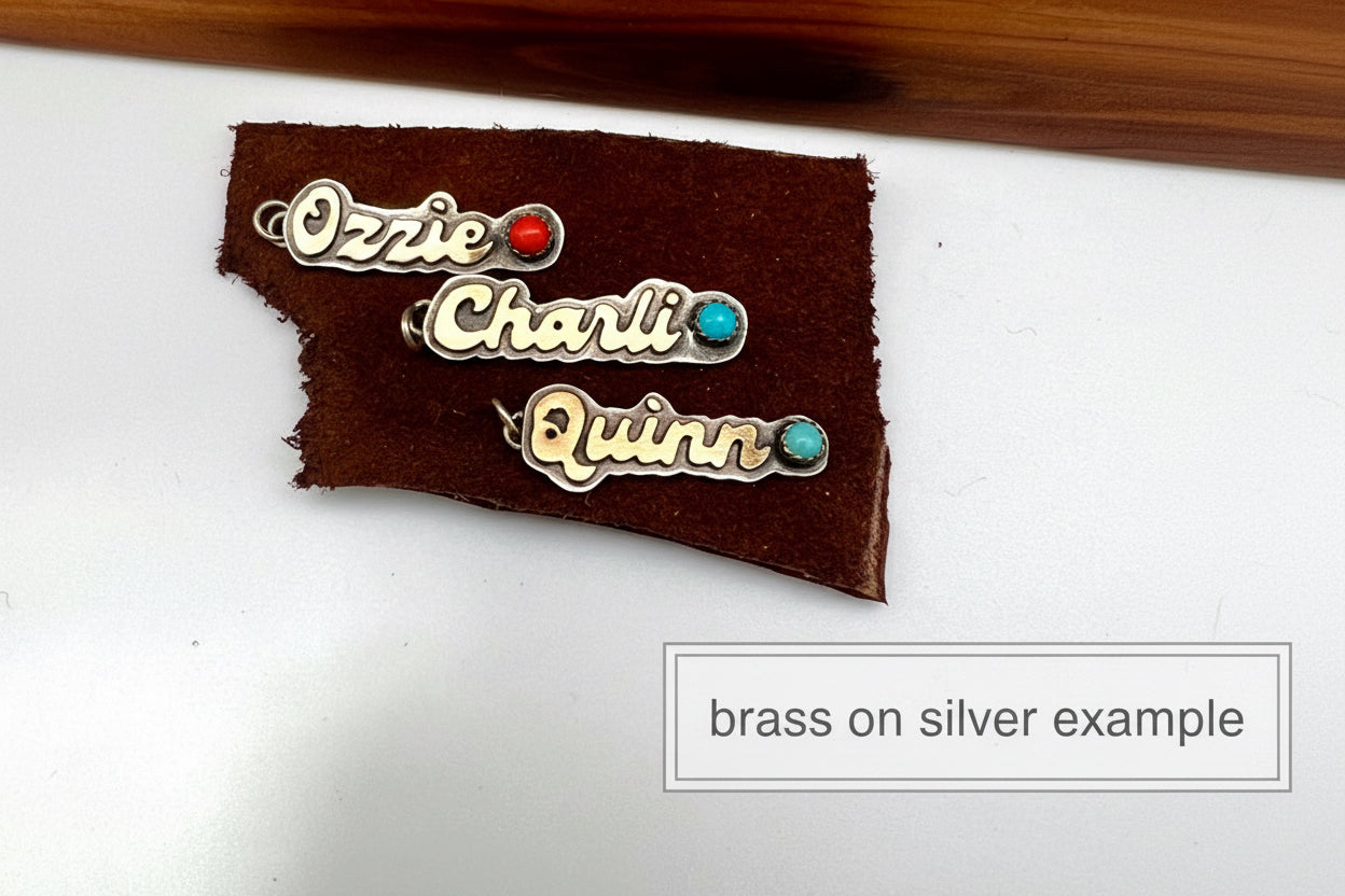 Cactus Rose Studios Name/Word Pendant HORIZONTAL with paper clip chain