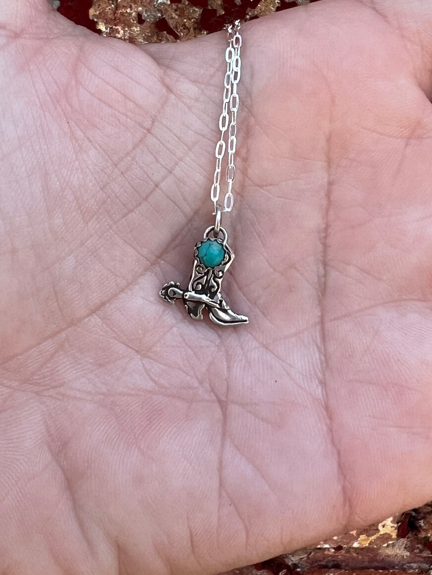 Cactus Rose Studios “boot scootin’ ” charm necklace- turquoise