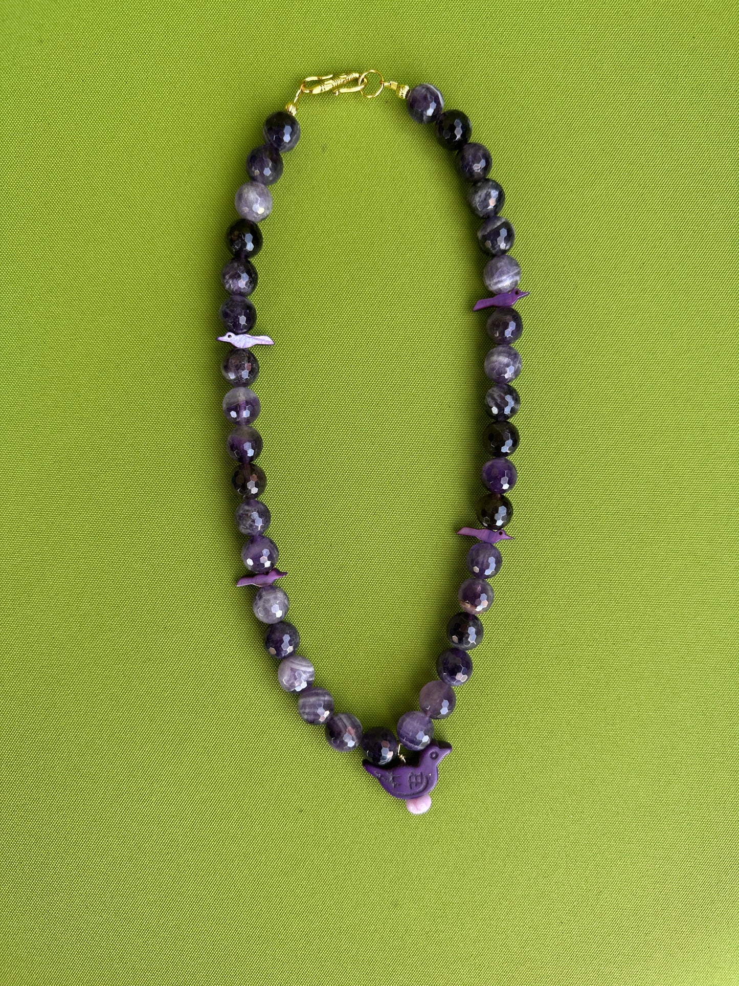 Purple Birds Necklace