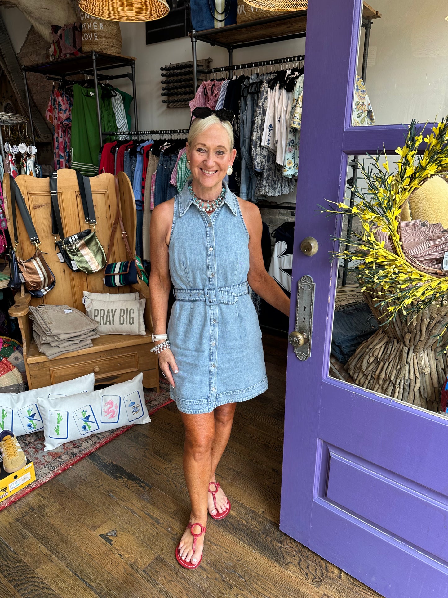 Kut zealful halter denim dress