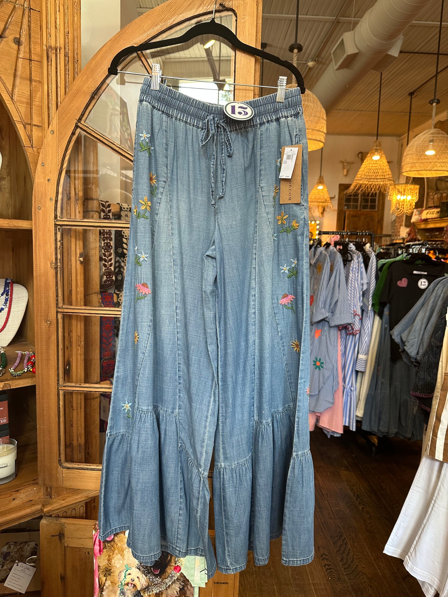 Billy T Butterfly Embroidered Pants Vintage denim