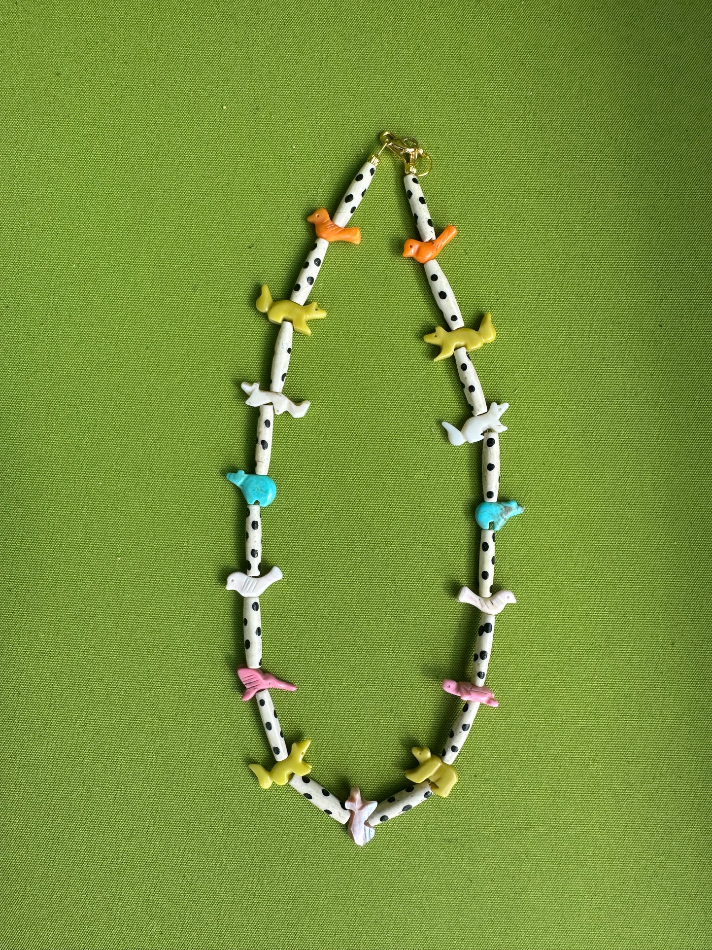 polka dot and animal necklace