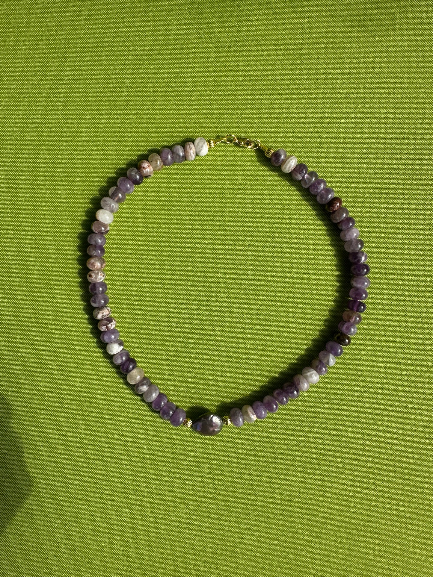 Purple beaded necklace