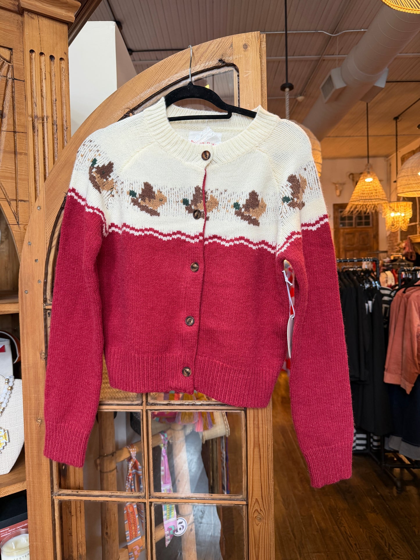 Chili Red Duck Cardigan
