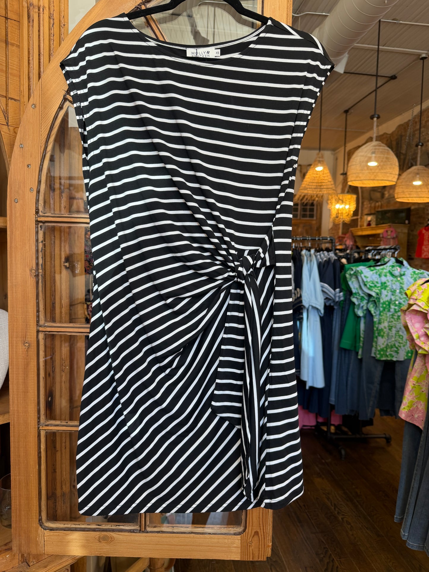 Molly Bracken Black and white striped dress