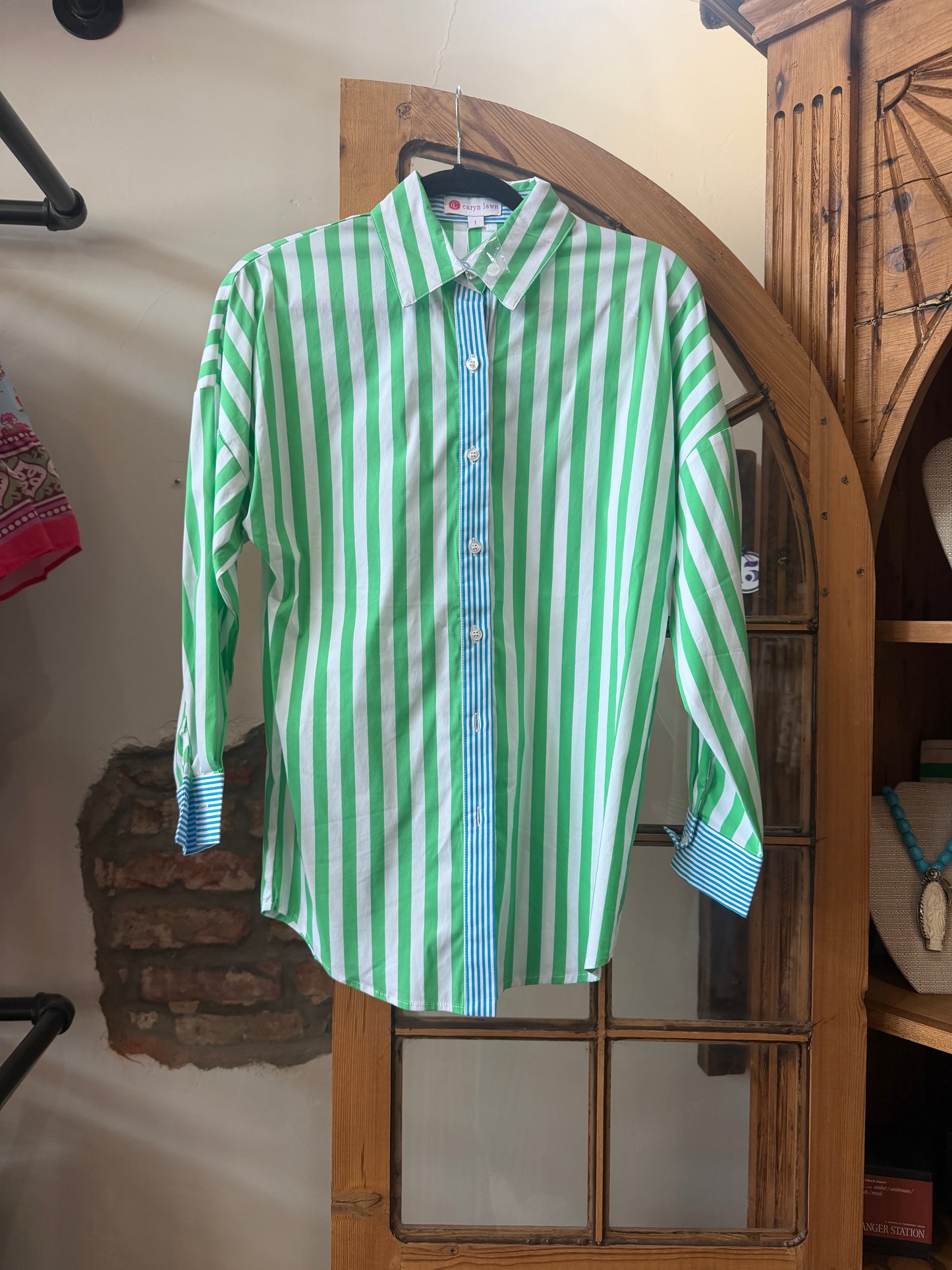Caryn Lawn Catherine Top Green/Aqua