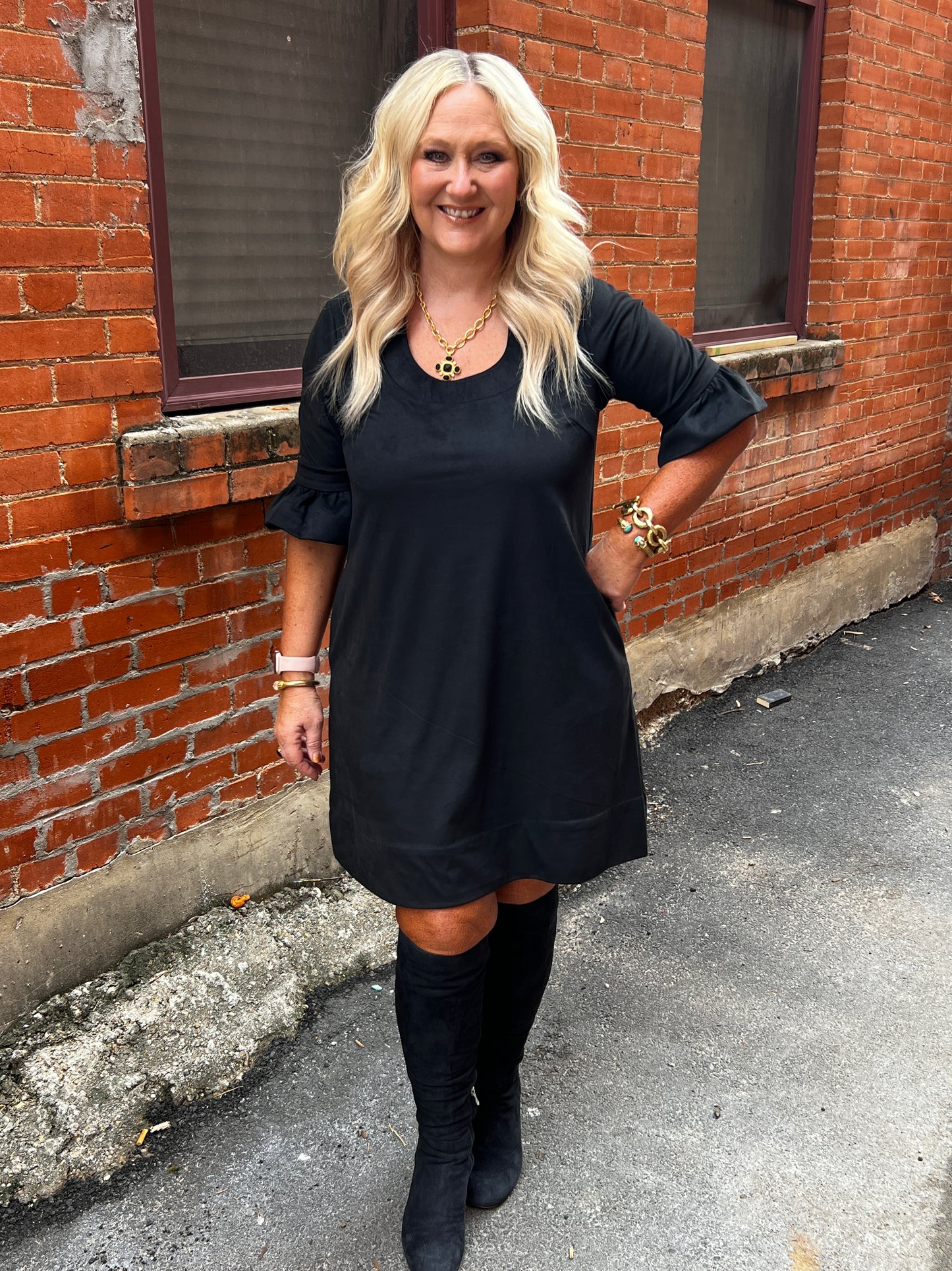 Gretchen Scott "Shake Your Tushy" Dress- Black