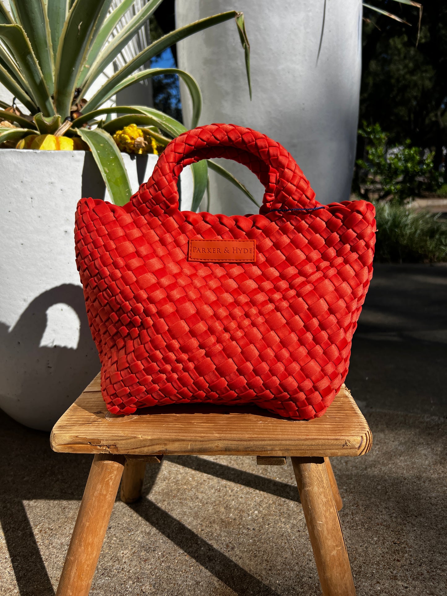 Parker and Hyde Mini Woven Bag- burnt Orange