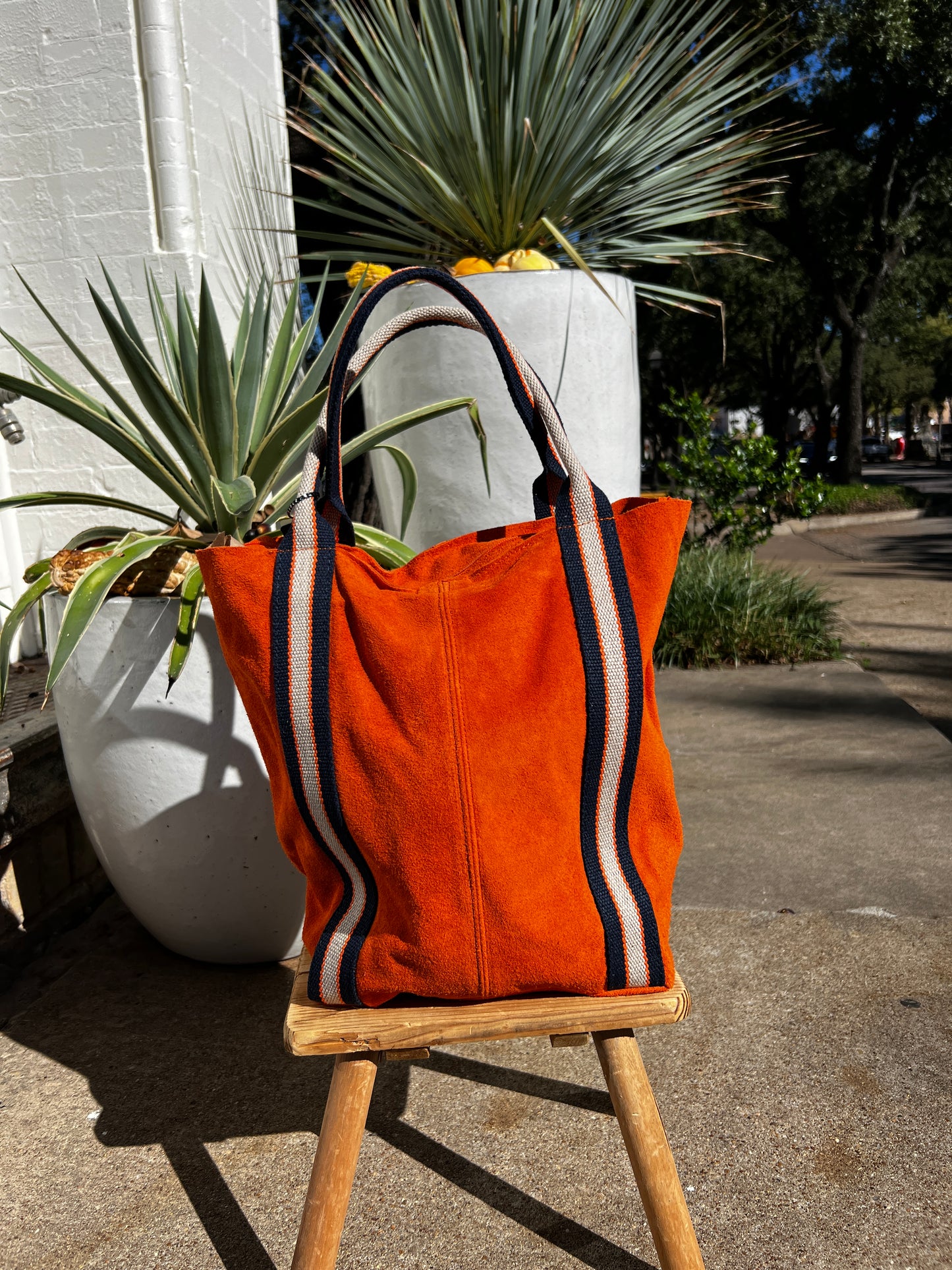 Melody Suede leather bag- Orange