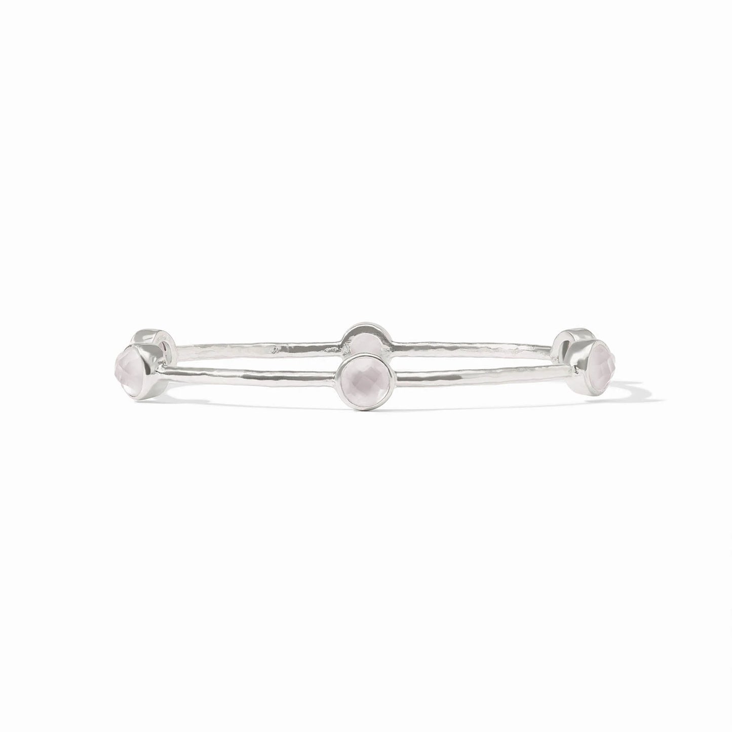 Julie Vos Milano Luxe Bangle- SILVER - Iridescent Clear Crystal