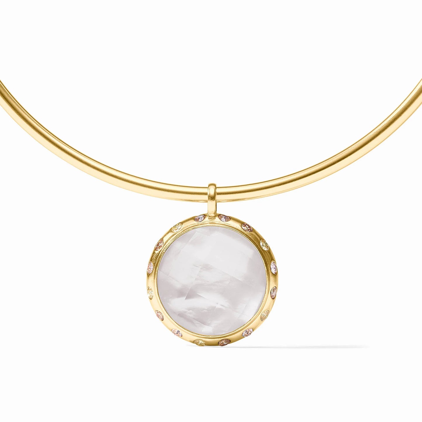Julie Vos Rainbow Statement Necklace- Iridescent Clear Crystal