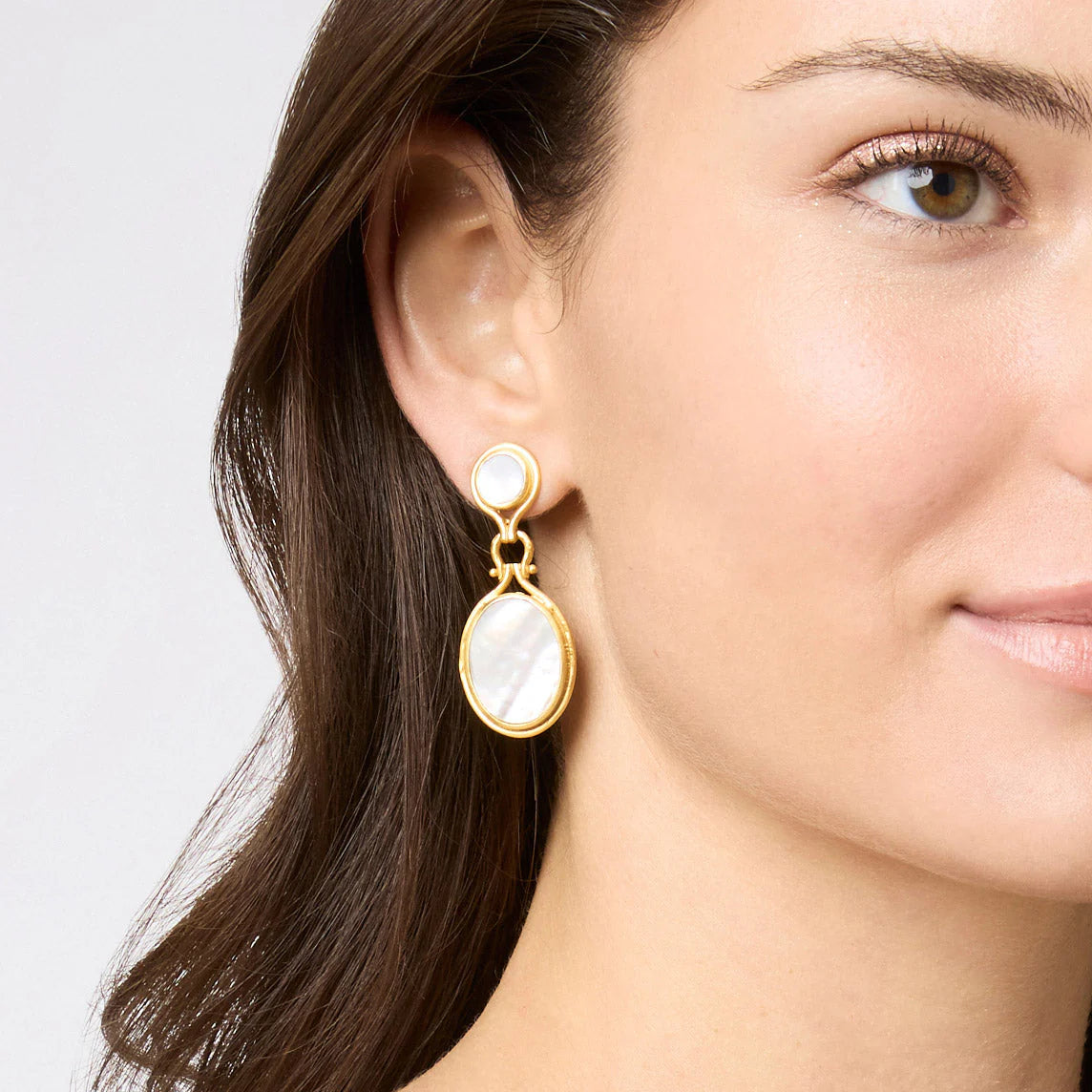 Julie Vos Saratoga Statement Earring- Mother of Pearl