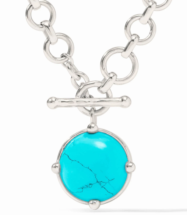 Julie Vos Honeybee Demi Necklace- Silver/Turquoise blue