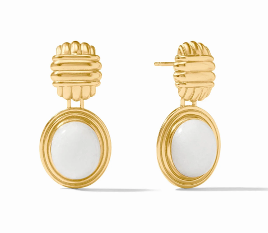 Julie Vos Portofino Stone Earring- White Jade