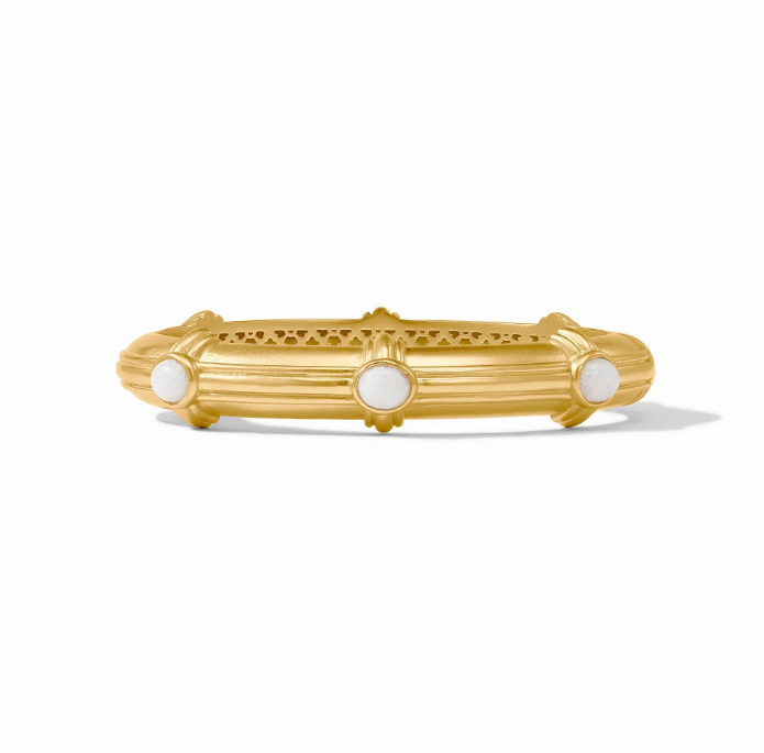 Julie Vos Portofino Stone Hinge Bangle White Jade
