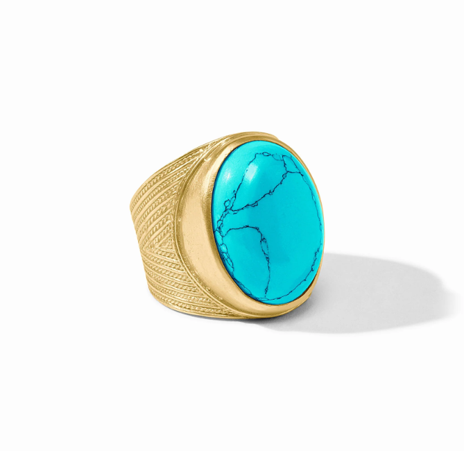 Julie Vos Verona Statement Ring- Turquoise Blue
