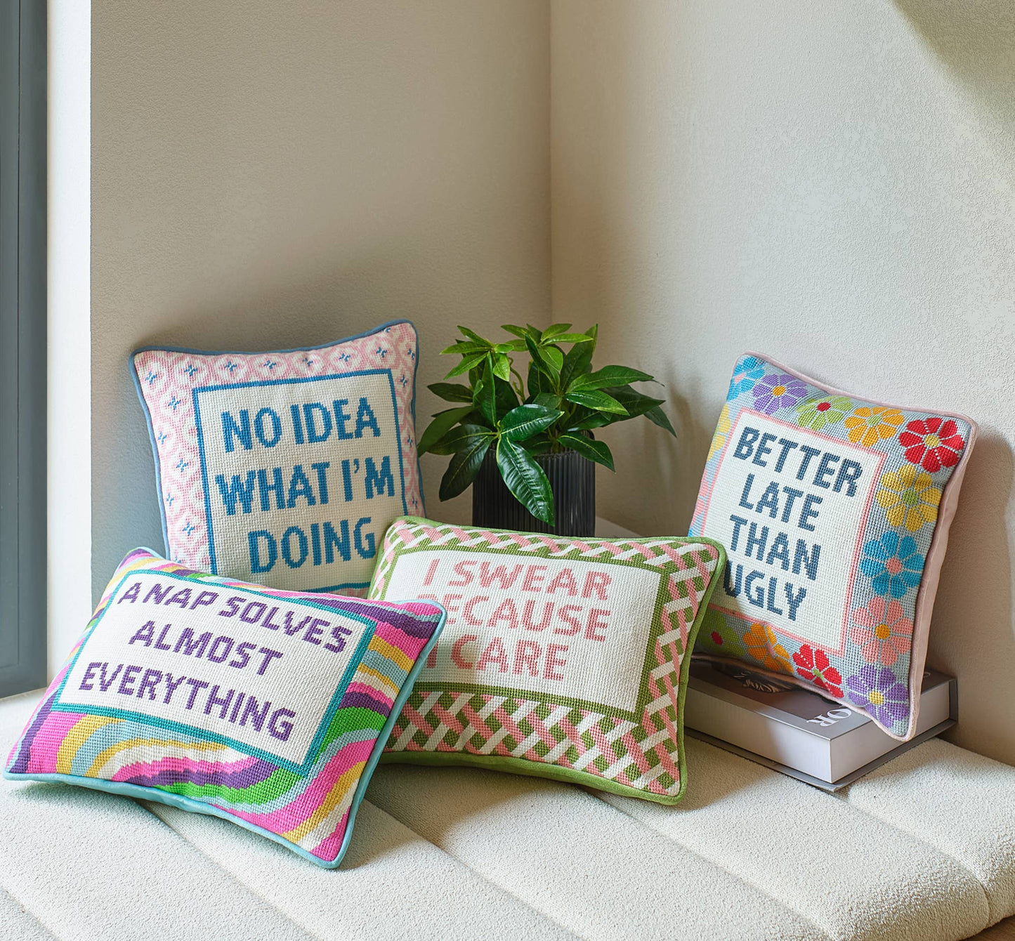 Peking Handicraft - Nap Solves Almost Everything EmbroideredPillow