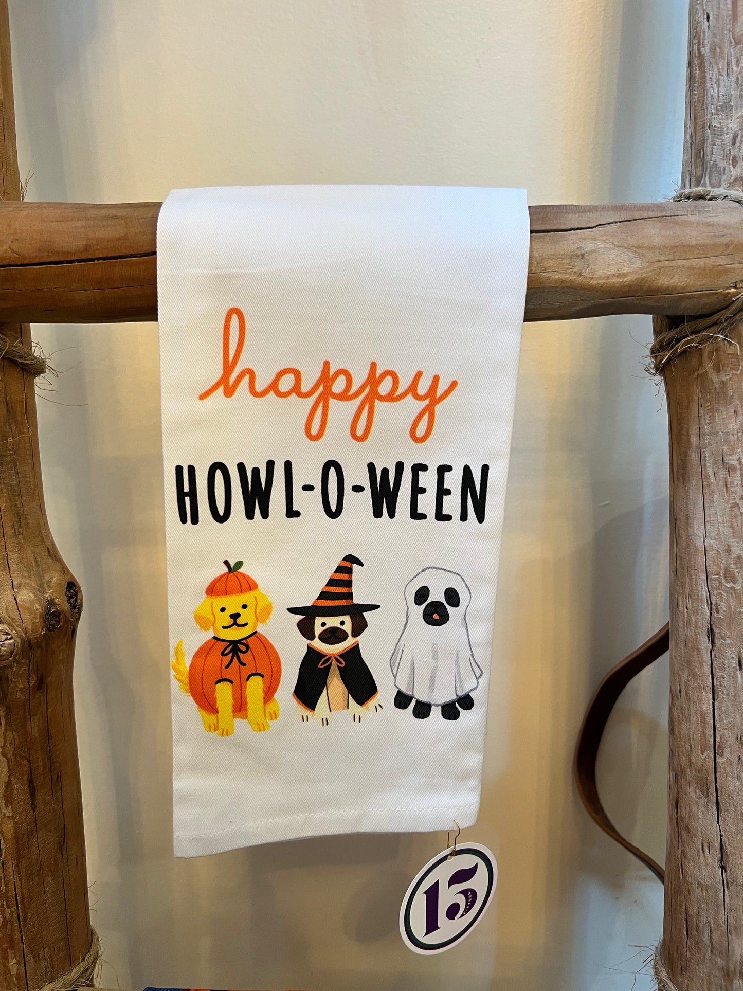 Happy Howl-O-Ween Print Kitchen Towel