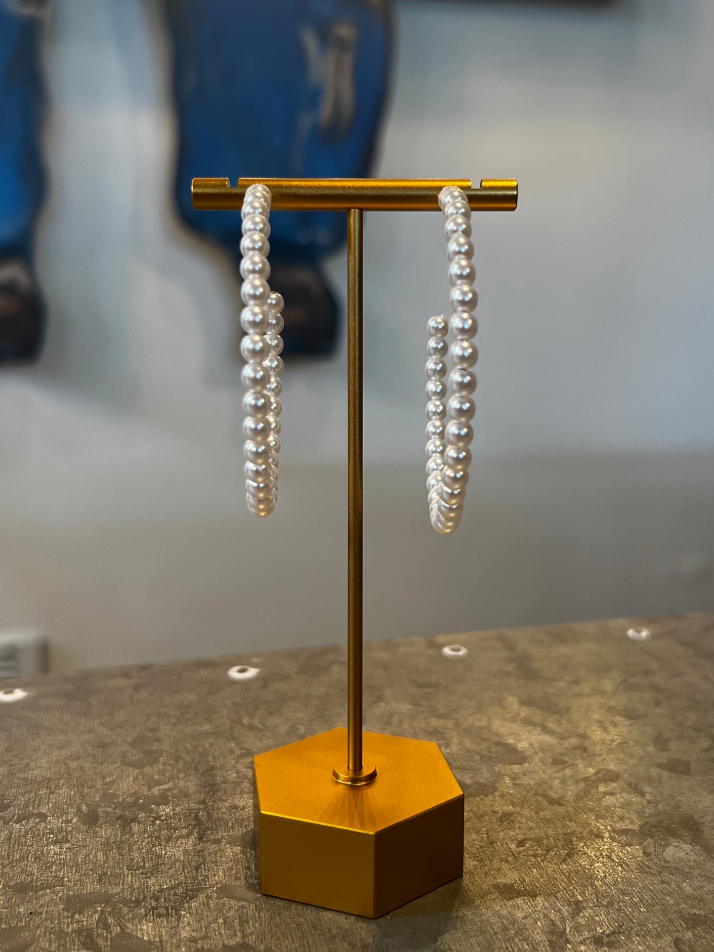 Large Pearl Hoop