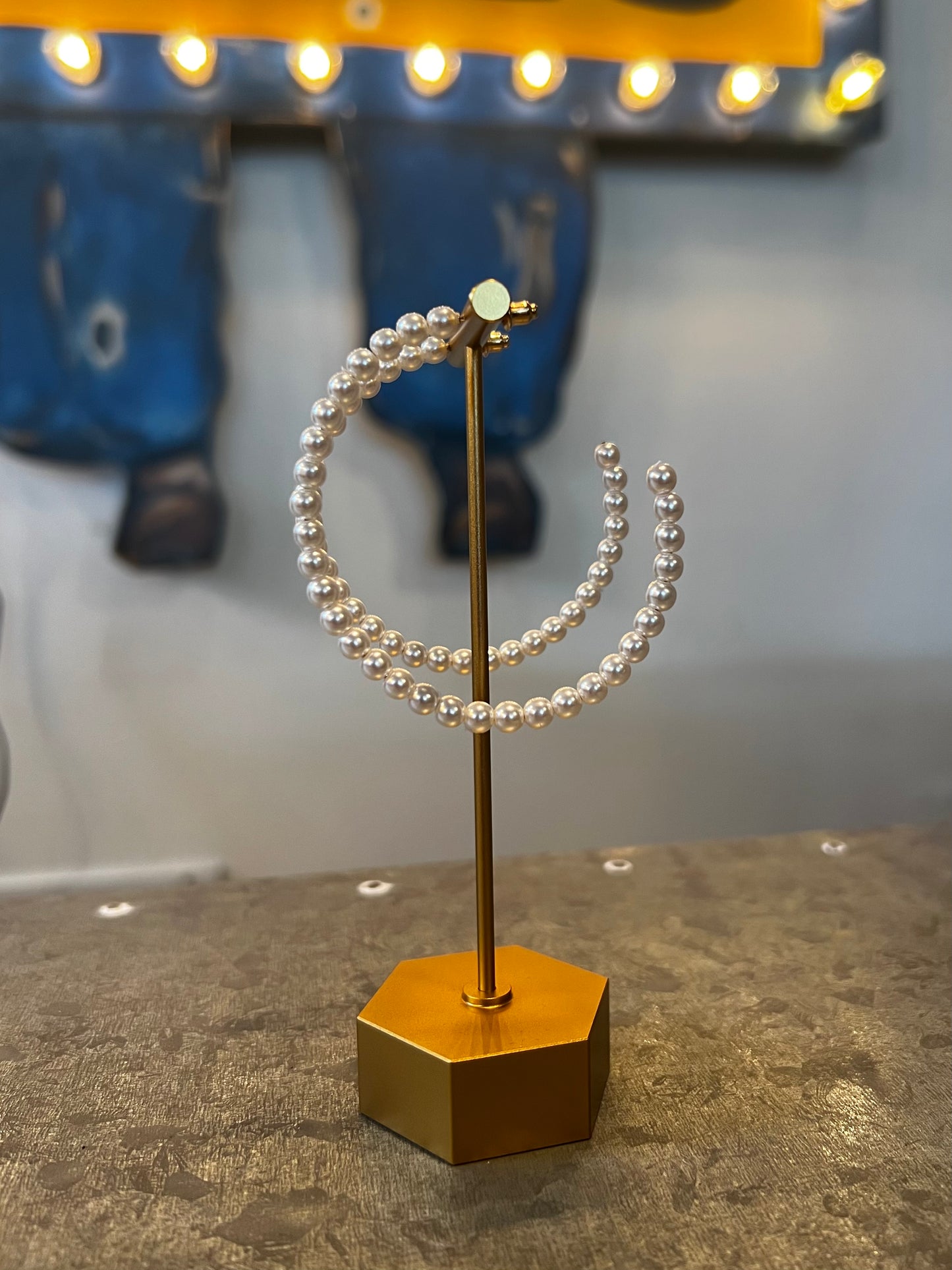 Large Pearl Hoop