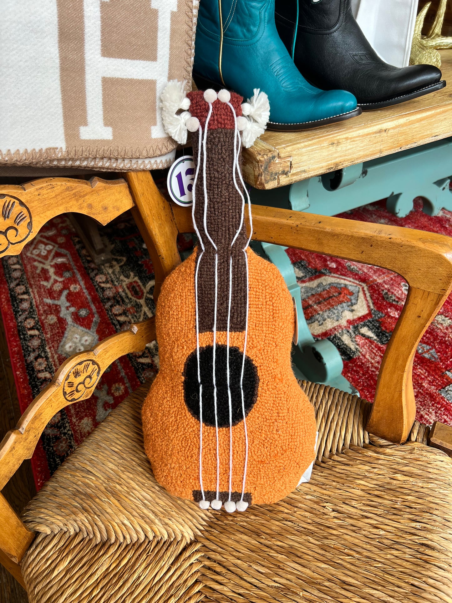 Ukelele Shaped Hook Pillow