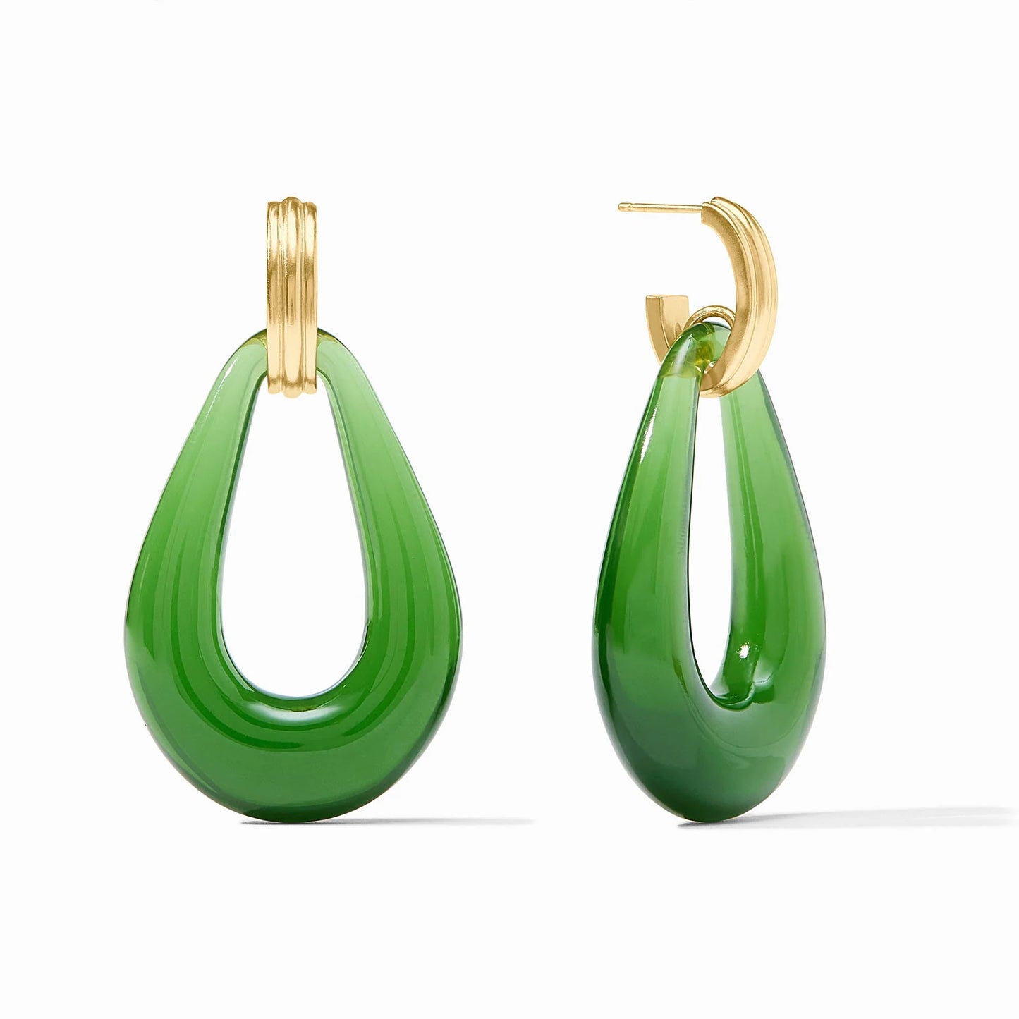 Julie Vos Carnaby Doorknocker Earring- Palmetto green