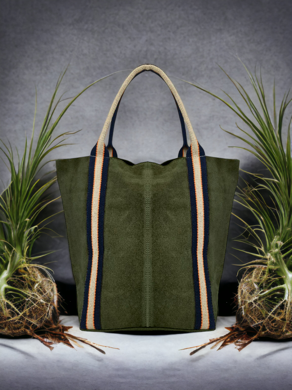 Melody Suede leather bag- Olive