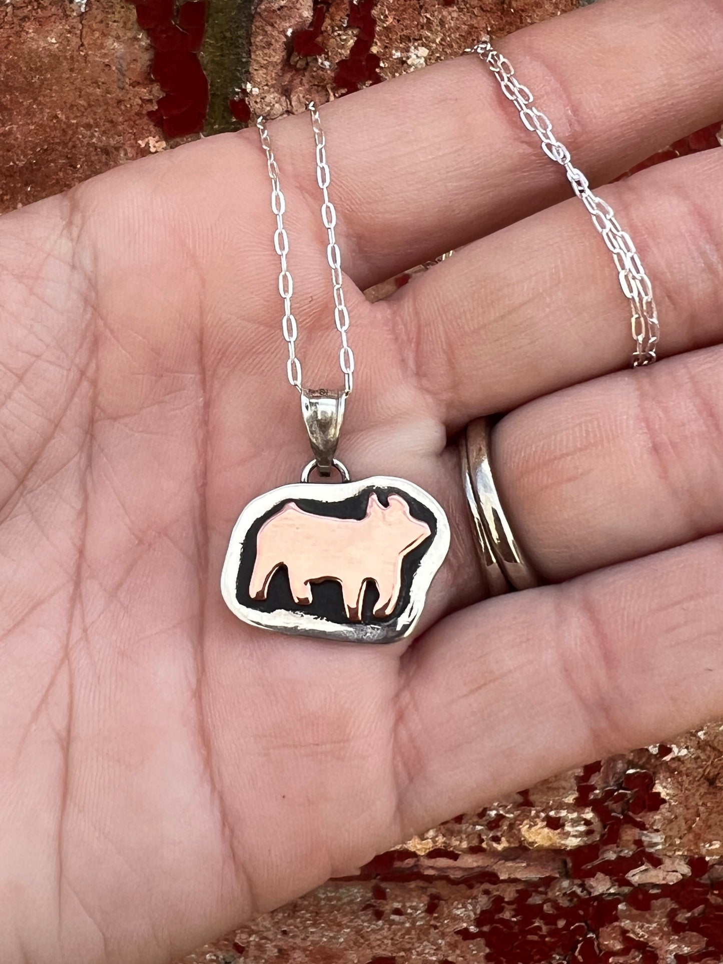 Cactus Rose Studios- show pig pendant