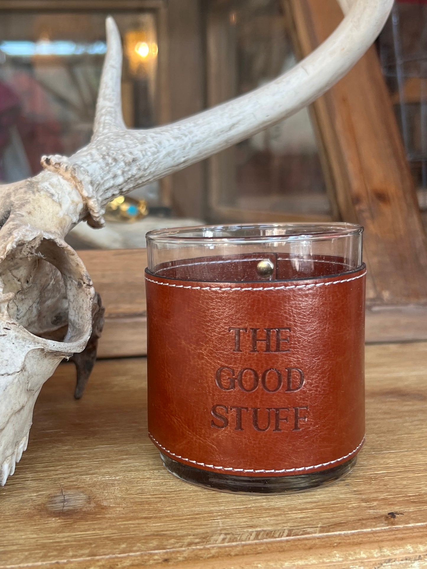 The Good Stuff Faux Leather Rocks Glass