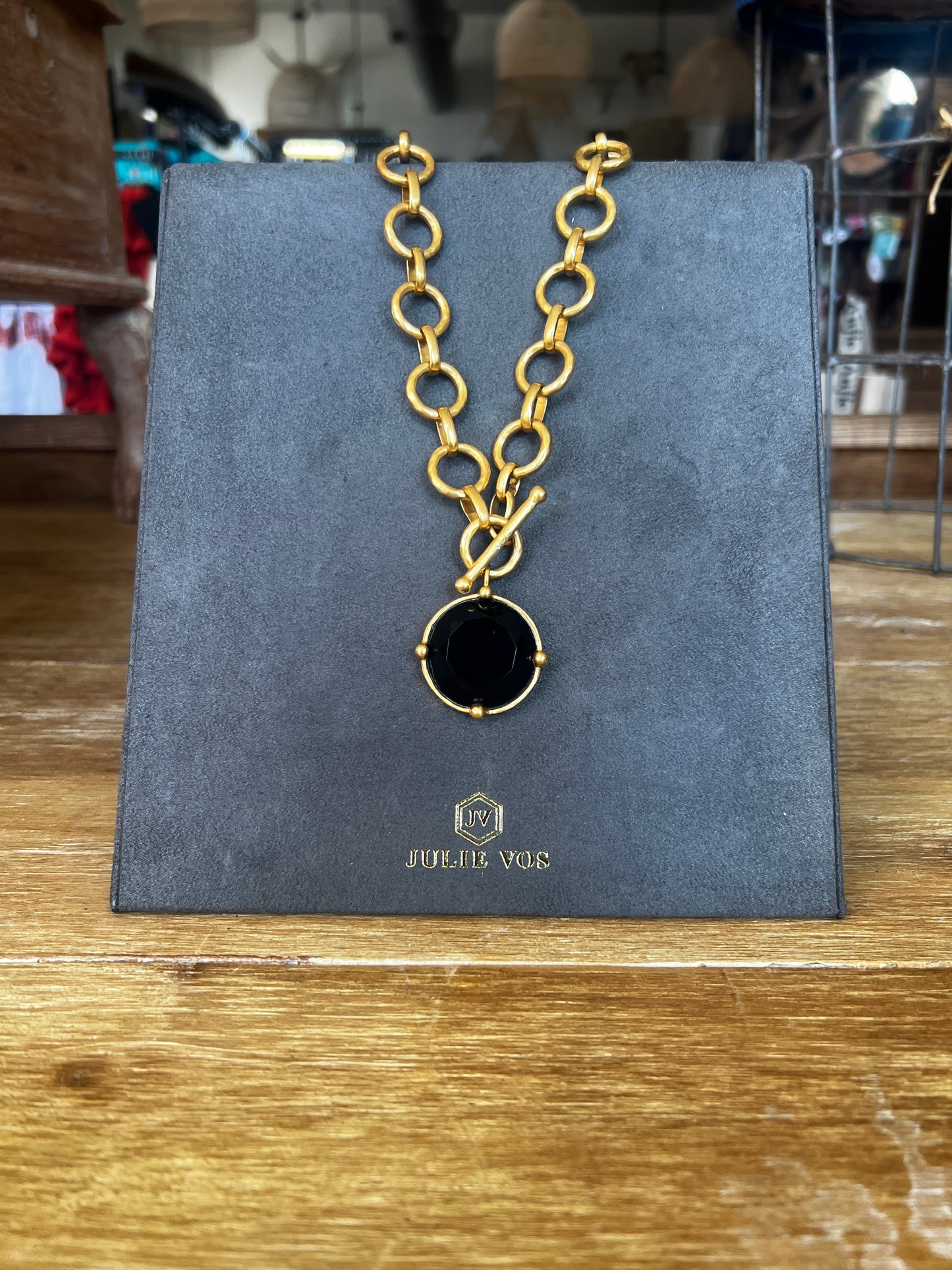 Julie Vos Honeybee Statement Necklace- Obsidian