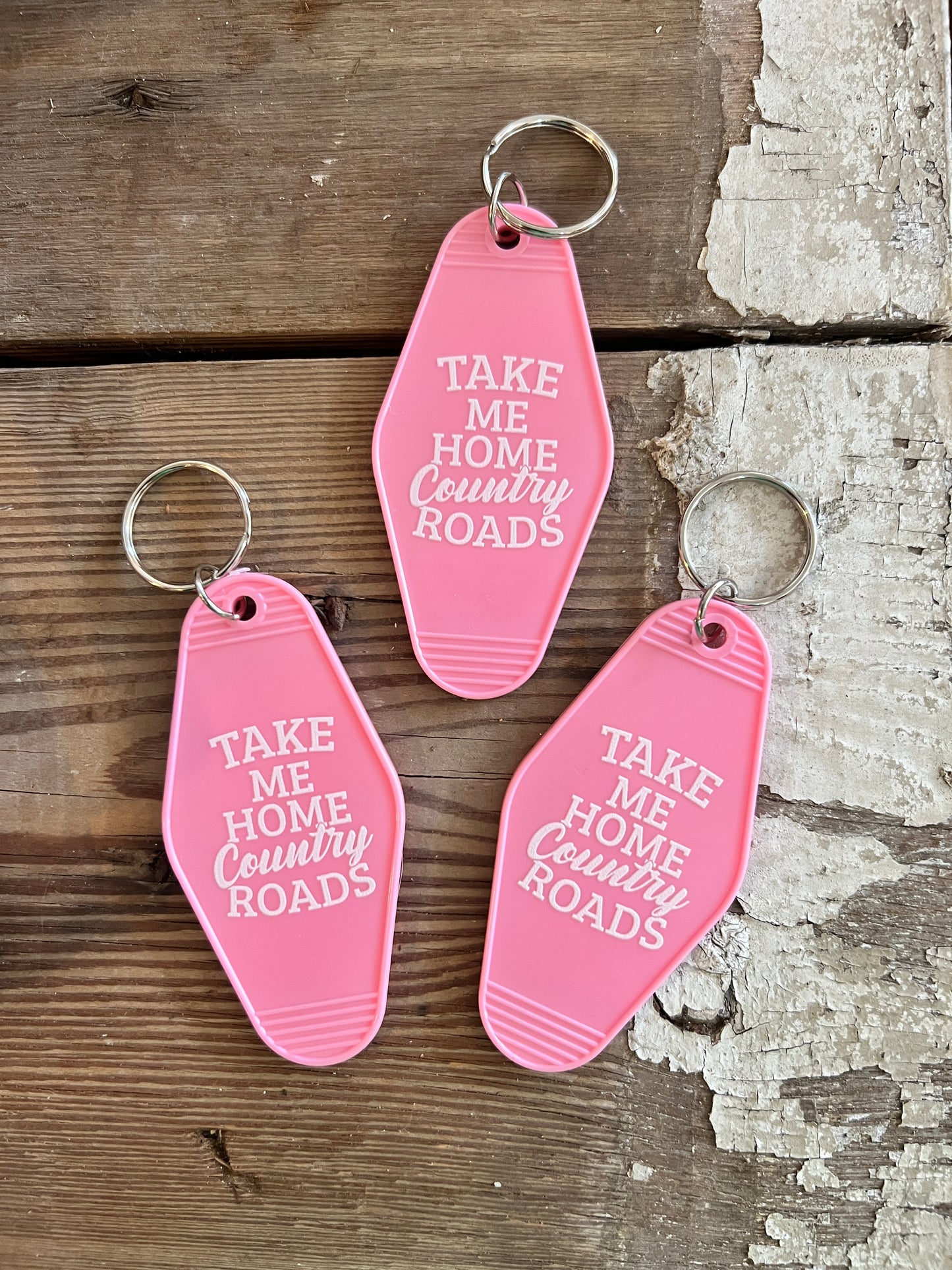 Take Me Home Country Roads Hotel Motel Key Chain