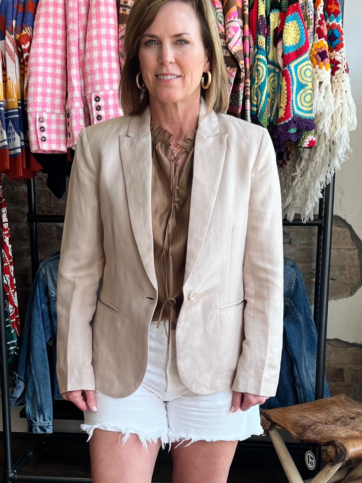 Colorful Cactus Beaded/Embroidered Blazer