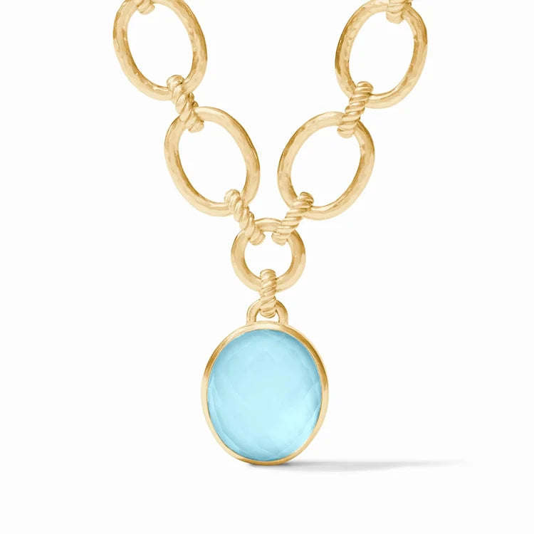 Nassau statement Necklace Iridescent Capri Blue