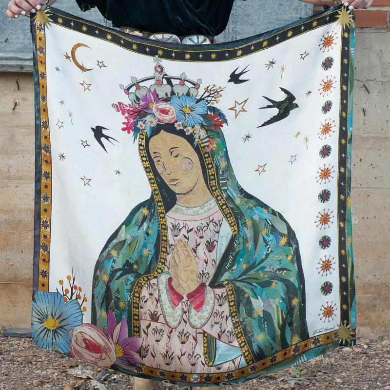 Fringe Scarves "Lady of Guadalupe" Long Tall Scarf- Jade