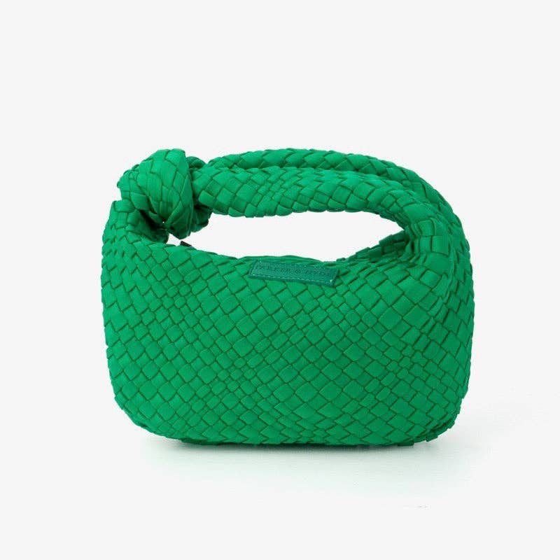 Parker and Hyde Kelly Green Woven Knot Bag