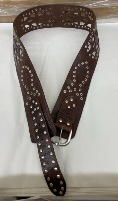 Dark Brown Studded Belt