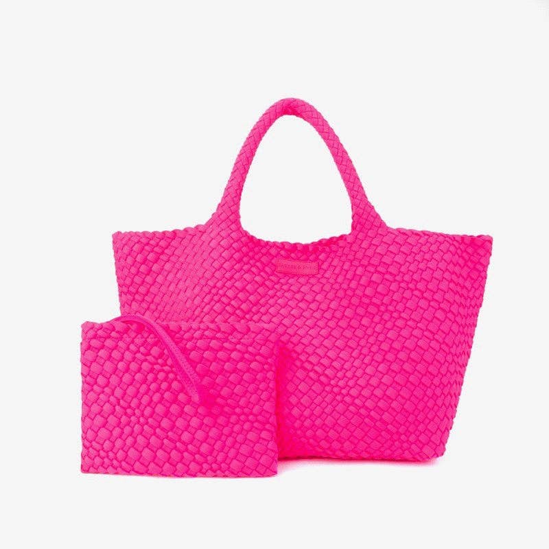 parker and Hyde Bubblegum Oversized Woven Tote