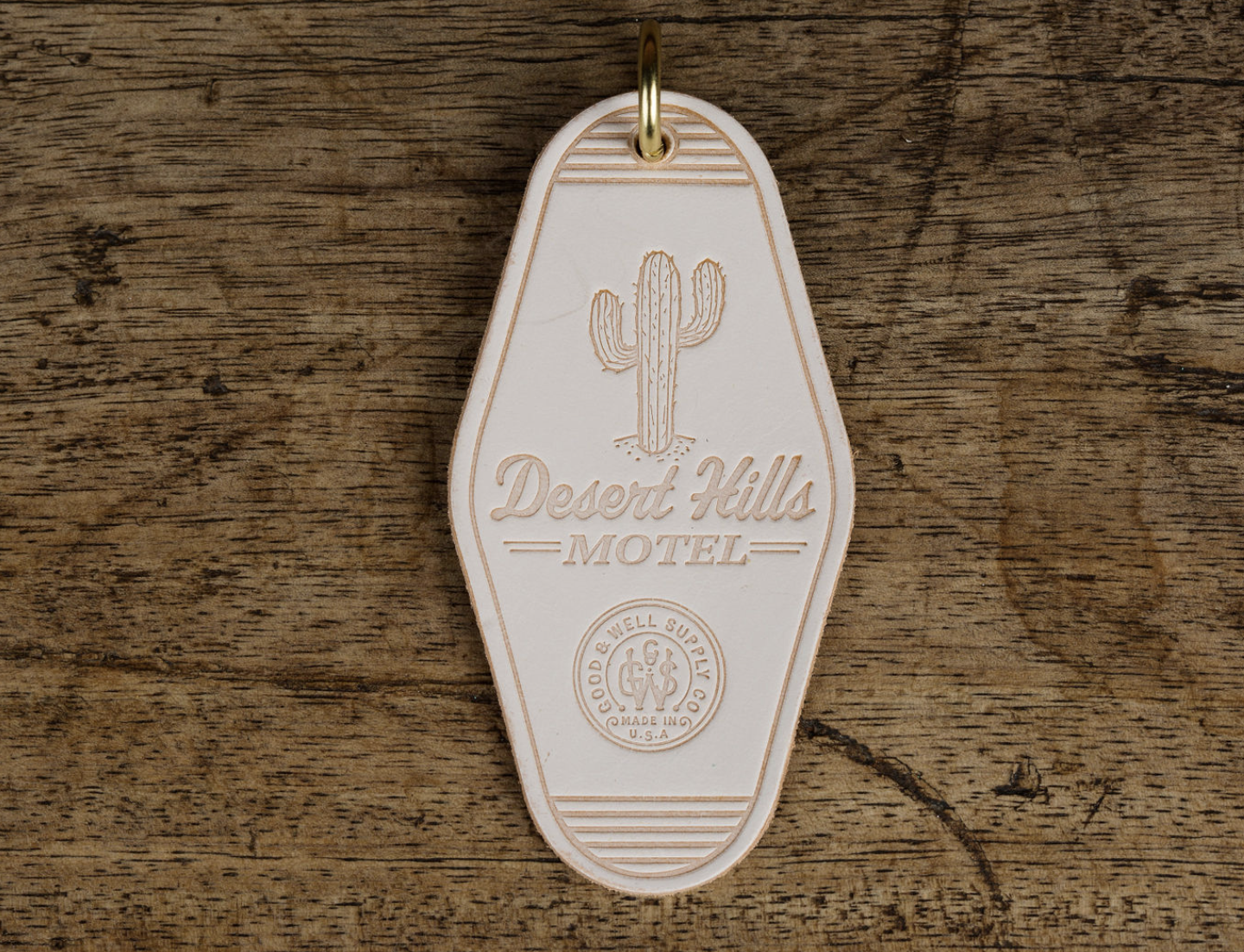 Desert Hills Motel Leather Key Tag